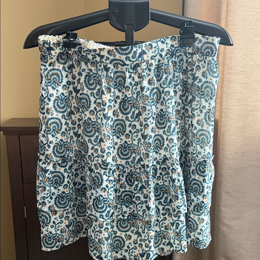 J. Crew Blue and White Patterned Skirt